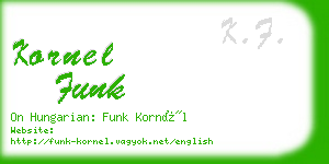 kornel funk business card